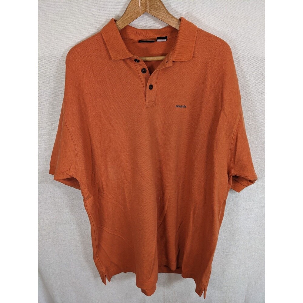 Patagonia Polo Organic Cotton Short Sleeve Shirt Orange Mens Size XL